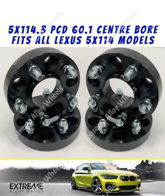 Fits Lexus ES GS IS LS RC RX 20mm Alloy Wheel Spacers Bolt On 5x114 60.1 x 4