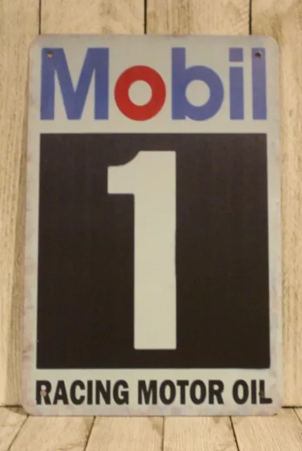 Mobil One 1 Motor Oil Gas Station Tin Sign Vintage Style Ad Mechanic Garage  XZ