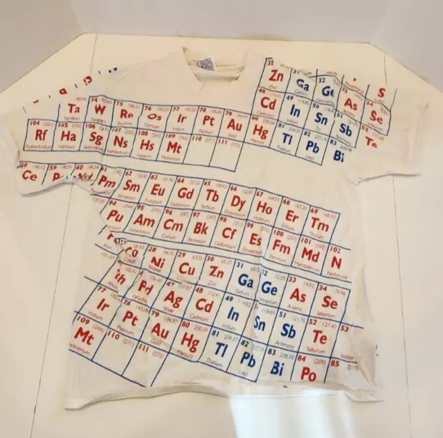 Vintage 90s Hanes Beefy-T Periodic Table of Elements Adult Large T-shirt
