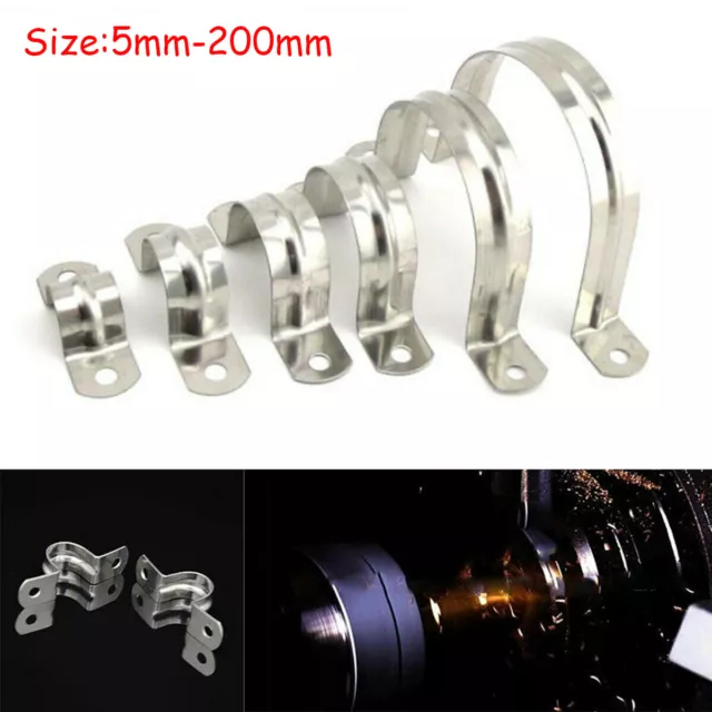 5-200mm Stainless Steel U Shaped Saddle Clamp Water Hose Tube Plumbing Pipe Clip