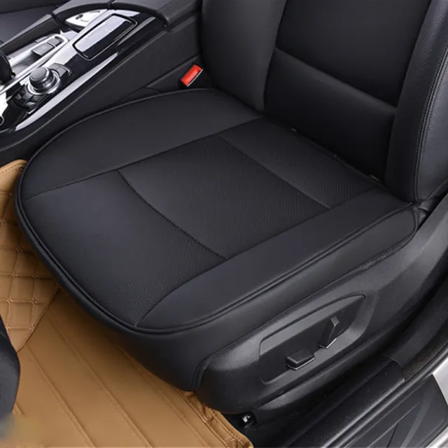 Universal PU Leather Deluxe Car Cover Seat Protector Cushion Black Front Cover