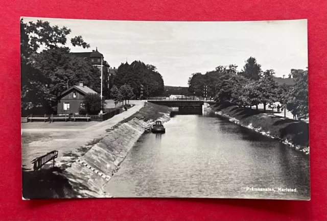 Foto AK KARLSTAD in Schweden um 1935 Pråmkanalen     ( 128393