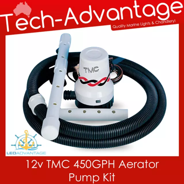 12v TMC Boat Fishing 450GPH Aerator Pump Kit (Suitable for Livewell Bait Tank) 12v TMC Boat Fishing 450GPH Aerator Pump Kit (Suitable for Livewell Bait Tank)