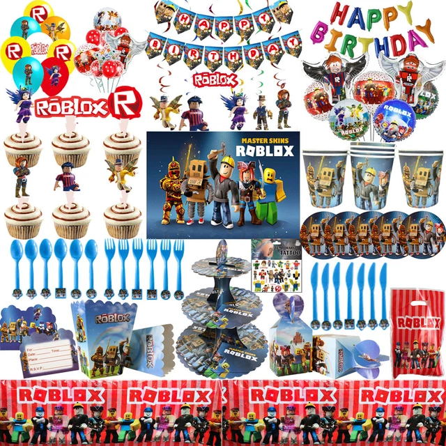 Juego Roblox Fiesta Decoración Plato Serpina Bandera Mesa Suministros de cumpleaños