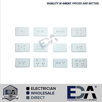 Electrical Socket Switch Power Point Outlet Plate Gang Gpo Single Double 2000