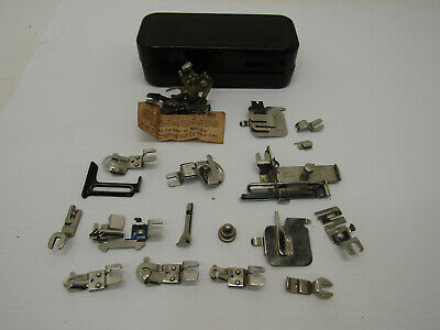 J-1 Old Cast Iron White Treddle Sewing Machine Black Box Parts Pieces Accesories