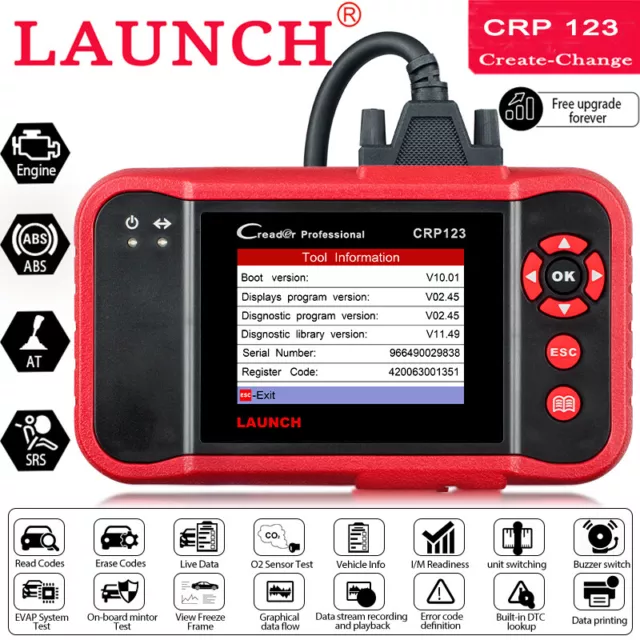 Check Engine OBD2 Scanner Transmission ABS SRS Code Reader Diagnostic Scan Tool