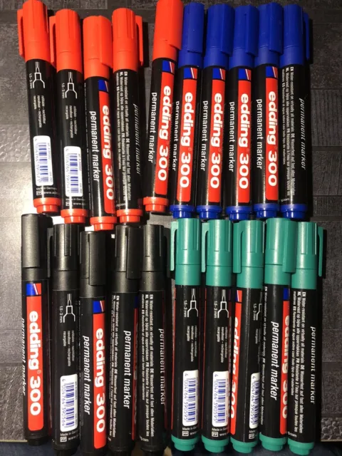 20 Stück edding® 300 Permanentmarker  Rund 1,5-3mm - Rot, Blau, Grün, Schwarz