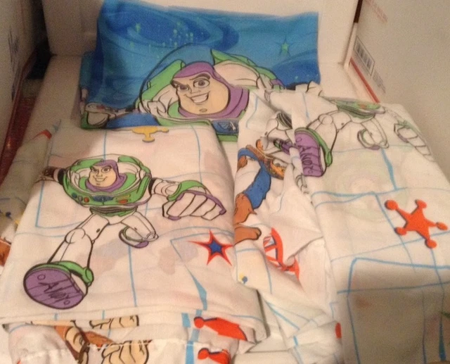 DISNEY TOY STORY Pixar 3 Pc. Twin Sheet Set Flat Fitted & Pillowcase
