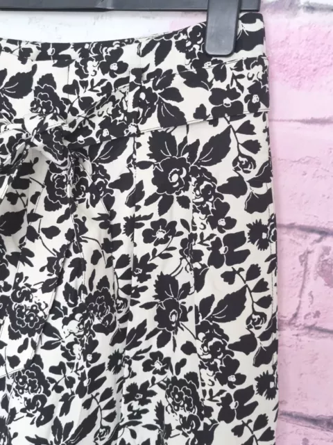 Polo Ralph Lauren Trousers Black &White Women's Casual Floral Pattern Silk Linen 3