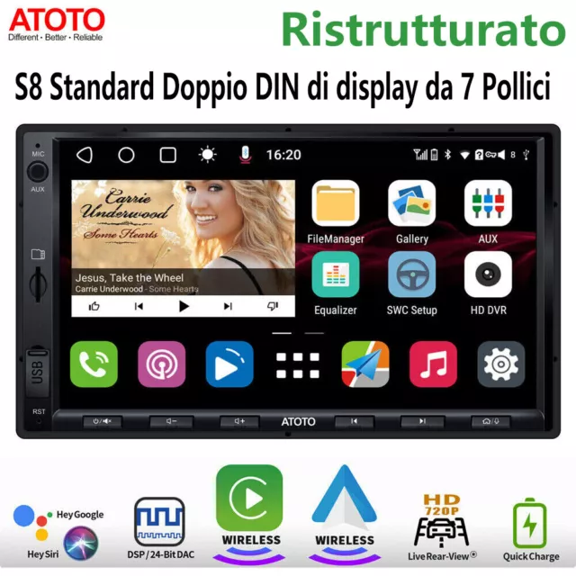ATOTO S8 Standard 7" Android 10 Autoradio 3+32G GPS 2 DIN 8Core Wireless Carplay