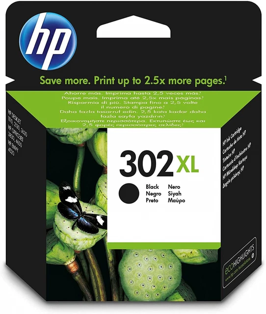 CARTUCCIA ORIGINALE HP 302XL  Nero ALTA CAPACITÀ cod.F6U68AE UFFICIALE HP