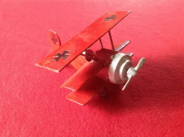 Vintage Metal Toy Fokker Triplane - Reproduction - New Old Stock