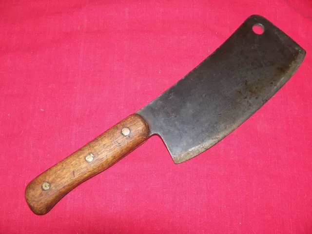 Antique Hand Forged Butchers Meat Cleaver Knife Old Vintage Custom Made 14” 15”