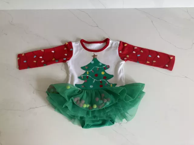 3-6 Month, TU, Christmas Tree, Body Suit, Vest, Outfit, Tutu