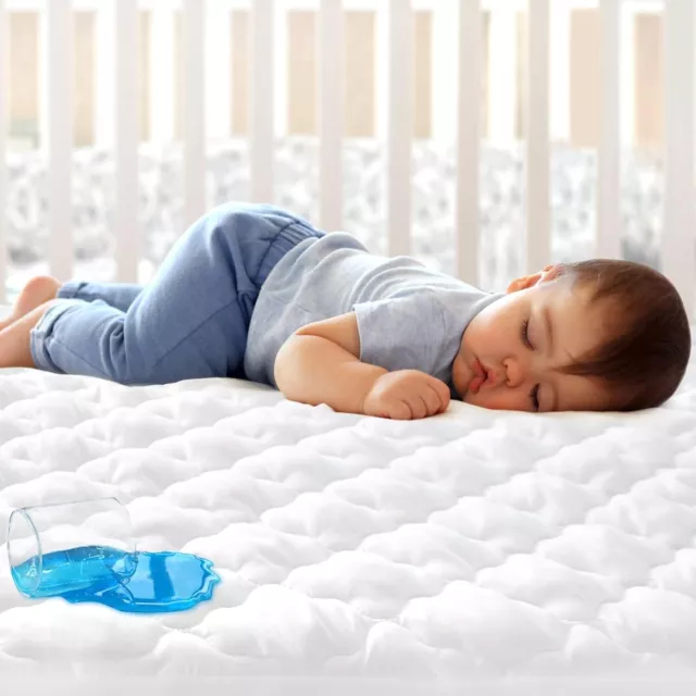 Biloban Crib Mattress Protector Waterproof & Noiseless Crib Mattress Pad Cover,