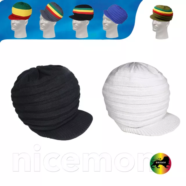 Cjamaica Rasta Roots Africa Rastafari Marley Corto Corona Cappello 100% Cotone S