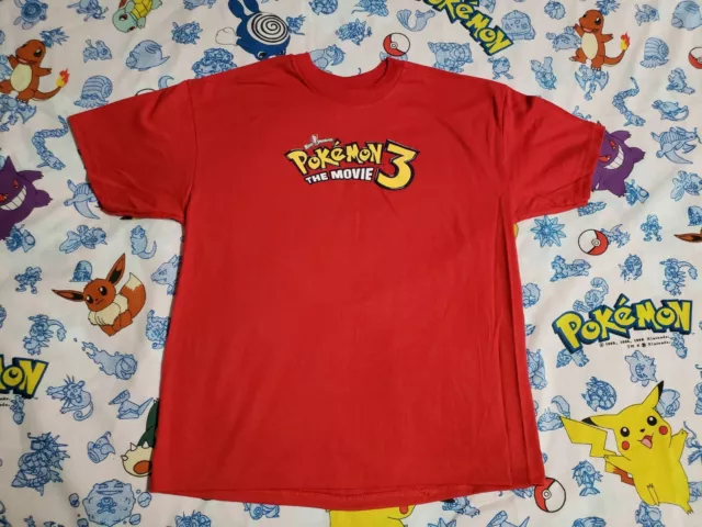 Vintage Y2K Pokemon 3 The Movie Promo Shirt XL YOUTH Rare Cards Game