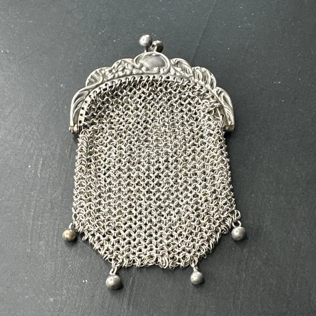 Porte-monnaie Antique En Argent - Style Art Nouveau France - Bon état - Bourse Dolce Vita