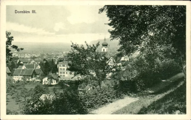 AK 1908 -DORNBIRN mit Blick auf die Stadt + Kirche