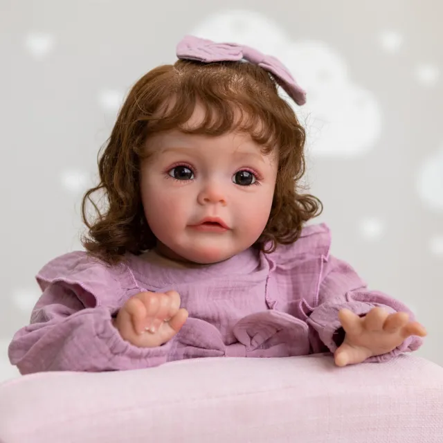 24in Lifelike Reborn Baby Doll Soft Body Handmade Toddler Girl Birthday Gift Toy