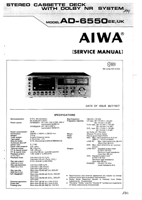 Modes d'emploi pour Aiwa Stéréos