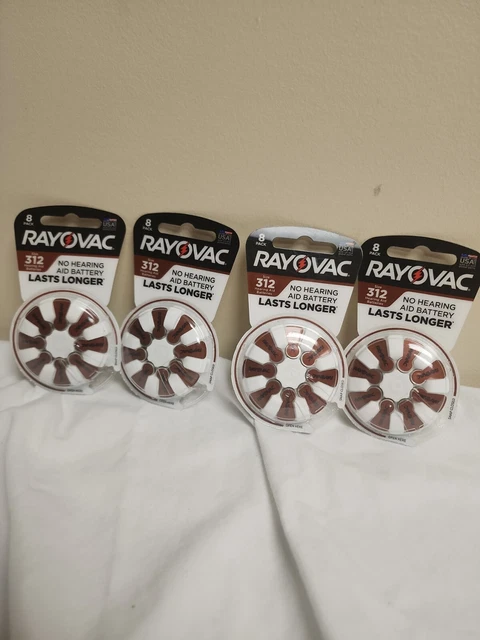 Lote de 32 baterías para audífonos Rayovac talla 312 caduca 2024 y 2025