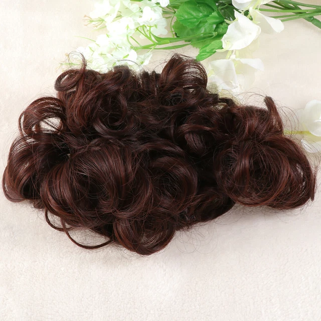 JJstar Unordentlicher Haarknoten – Lockiger Chignon Aus Kunstfaser, Weinrot, Für Schnelle Frisuren