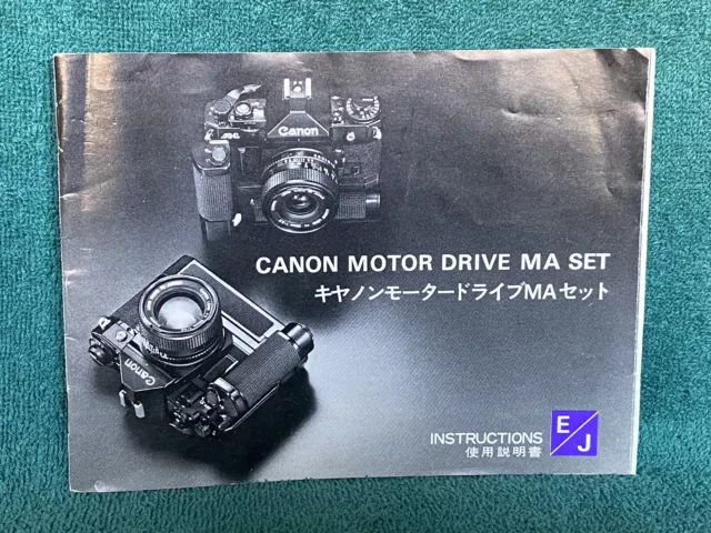 Original Canon Motor Drive MA Set Camera Instruction Users Manual for A-1 A1