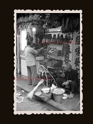 1940's Shop Dried Food Seller Ad Central Vintage B&W Hong Kong Photo 香港旧照片 #2078