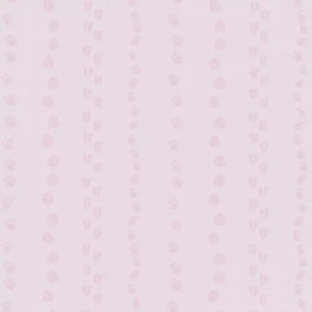 Baby Girls Kids Childrens Nursery Pink Paw Prints Quality Wallpaper 05575-20