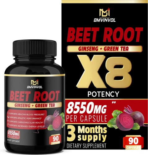 Beet Root Extract Capsules 8550Mg - Supports Blood Pressure, Digestive, Immune S