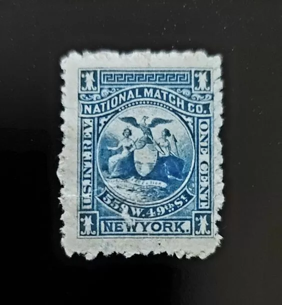 National Match Co. 1c U.S. Internal Revenue RO134d Private Die, Proprietary Blue