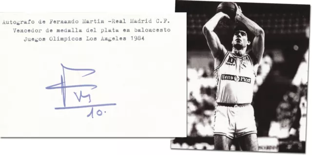 Autograph Olympic Games Olympische Spiele 1984 Fernando Martin Basketball