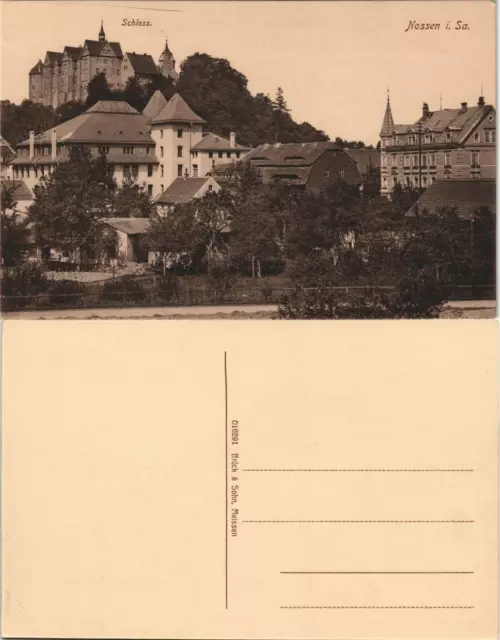 Ansichtskarte Nossen Stadtpartie - Stadthäuser, Villen 1916