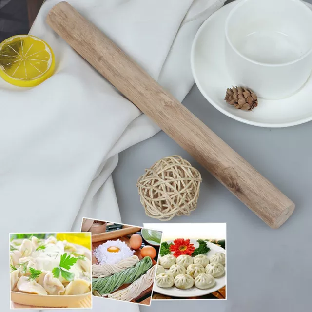 Wooden Rolling Pin Dough Roller Rod Noodle Cookies Kitchen Baking Gourmet To*TM