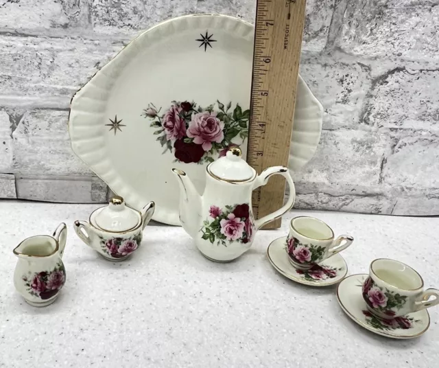 10 Pc Miniature Tea Set Formalities By Baum Brothers Victorian Rose Collection 2