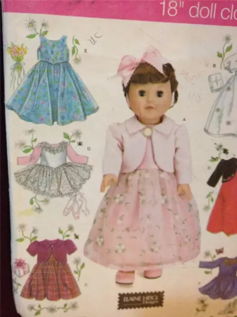 Simplicity Sewing Pattern 4364 18" (45.5cm) Doll Clothing Uncut One Size