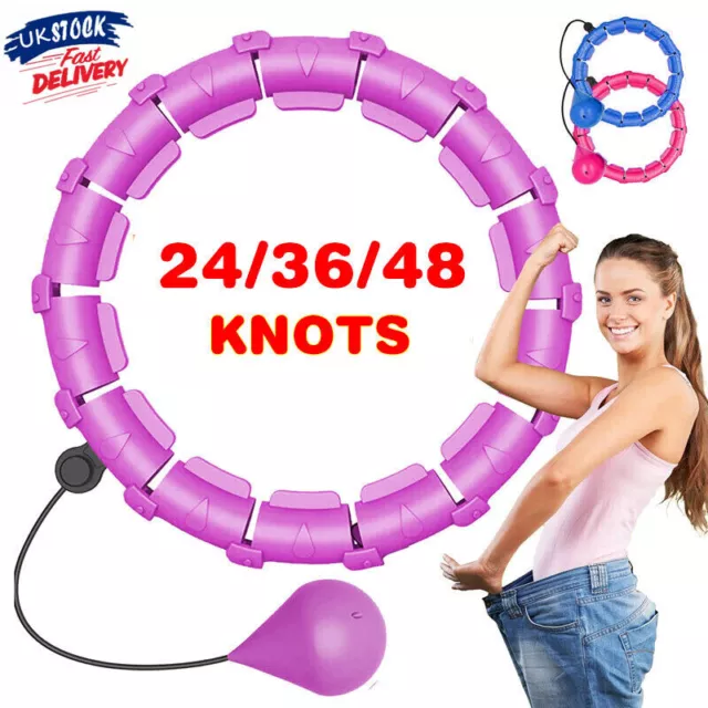 48Knots Weighted Hula Hoop Smart Hoola Adjustable Fitness Thin Waist Weight Loss