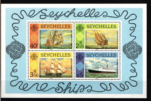 Seychellen Block 16 mit 474–477 postfrisch Schifffahrt #GJ616