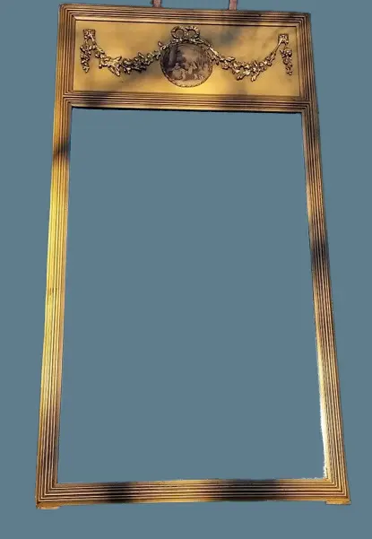 Ancien Miroir trumeau de style LOUIS XVI glace au mercure