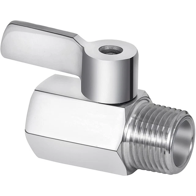 Interrupteur Commande Tête De Douche Avec Vanne D'Arrêt - ABS Noir - Compact 38x28mm - Neuf