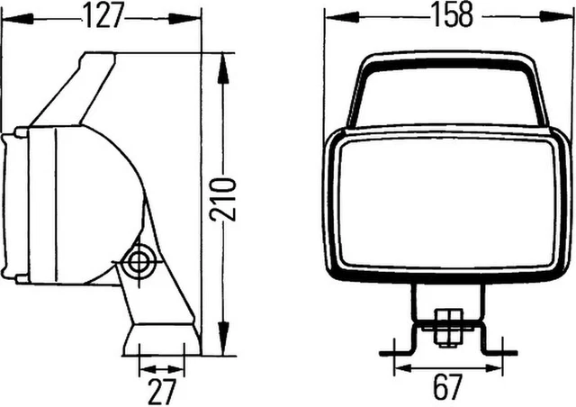 Faro Da Lavoro HELLA Alogeno Micro DE - 12V 55W, Montaggio Esterno/avvitato, Per Illuminazione Ravvicinata