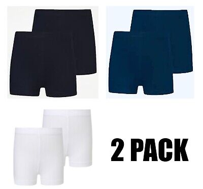 Girls 2 Pack Gym Jersey Shorts Ex Ge@rge Navy Black Cotton Stretch PE School Kit