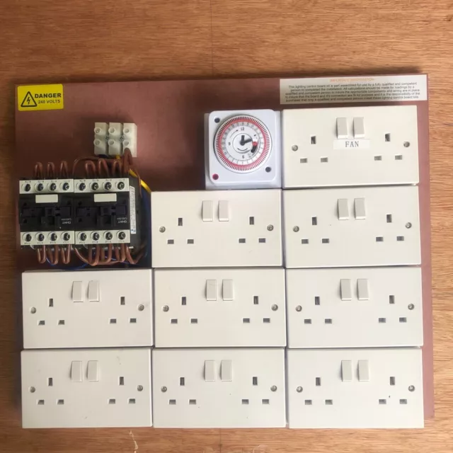 16/18 Way Contactor Board MDF 40a Grow Light Socket Timer Hydroponics