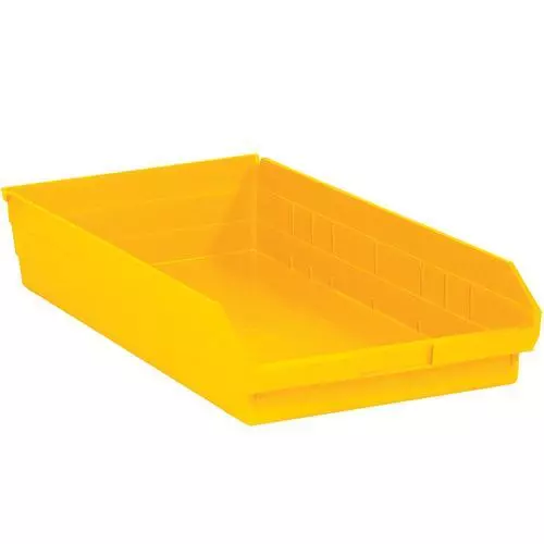 Myboxsupply 23 5/8 x 11 2.5/20.3x10.2cm Jaune Plastique Étagère Bin Boîtes, 6