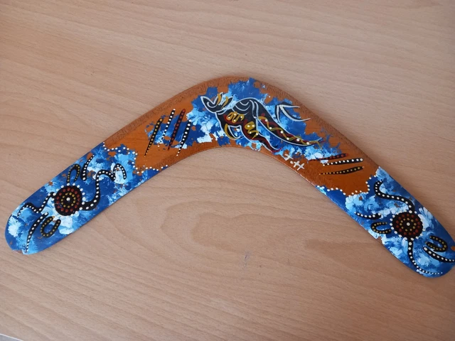 Boomerang handmade originale Australia australiano legno nuovo canguro