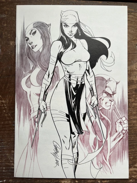 Elektra #1 J Scott Campbell Excl Vol 4 (2017) sketch Variant Cover Marvel NM