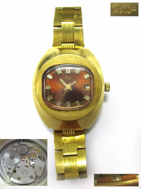 Vintage Wrist Watch LUCH Gold plated AU10 women's bracelet Soviet Russian USSR