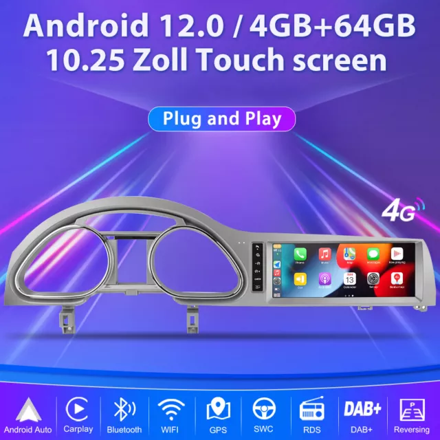 4+64GB 10.25” Für Audi Q7 MMI 2G 2005-2009 Autoradio Carplay Android 12 GPS NAVI 2